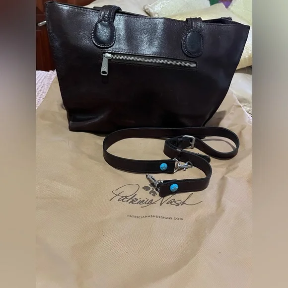 Patricia Nash genuine hair-on hide cowhide and leather shoulder bag - Picture 5 of 15